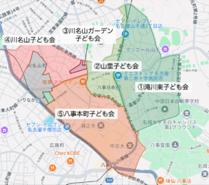 滝川学区子ども会マップ